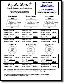 Aquatic Glassel Example Price Sheet for Fireplaces and Fire Pits