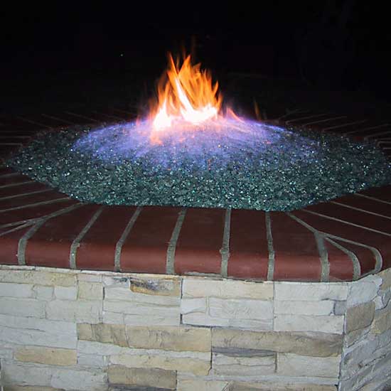 Fire Pit Glass using Aquatic Glassel