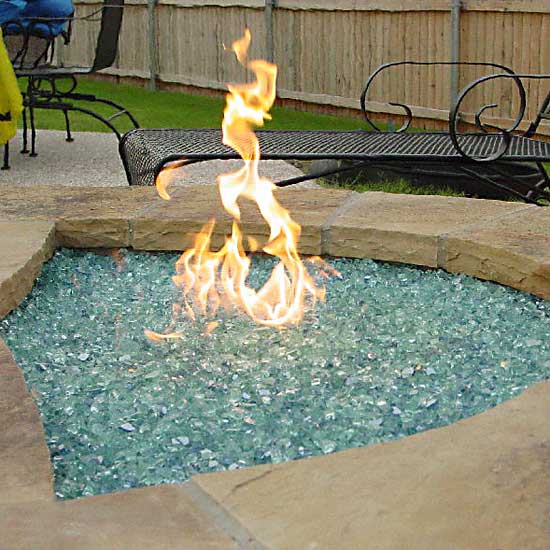 Fire Pit Glass using Aquatic Glassel