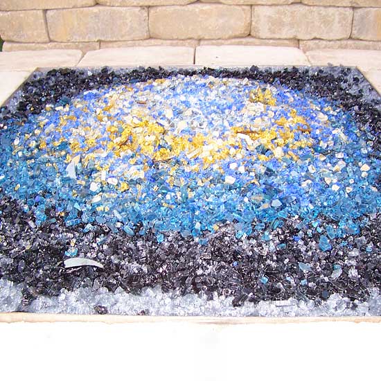 Fire Pit Glass using Aquatic Glassel