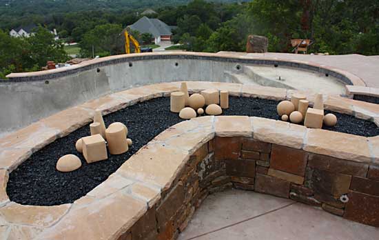 Fire Pit Glass using Aquatic Glassel