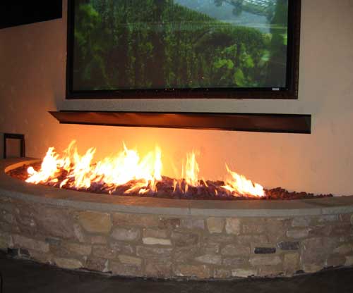 Fire Pit Glass using Aquatic Glassel