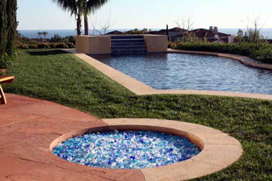 Fire Pit Glass using Aquatic Glassel