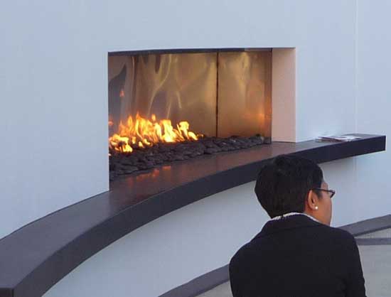 Modern fireplace decor with fire stones