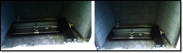 pic1 example of a propane fireplace burning fireglass