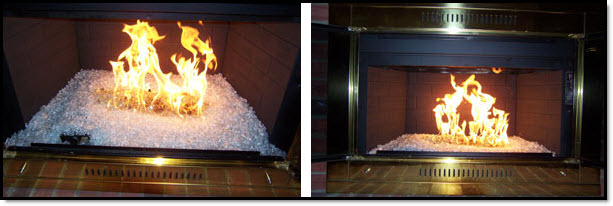 pic2 example of a propane fireplace burning fireglass
